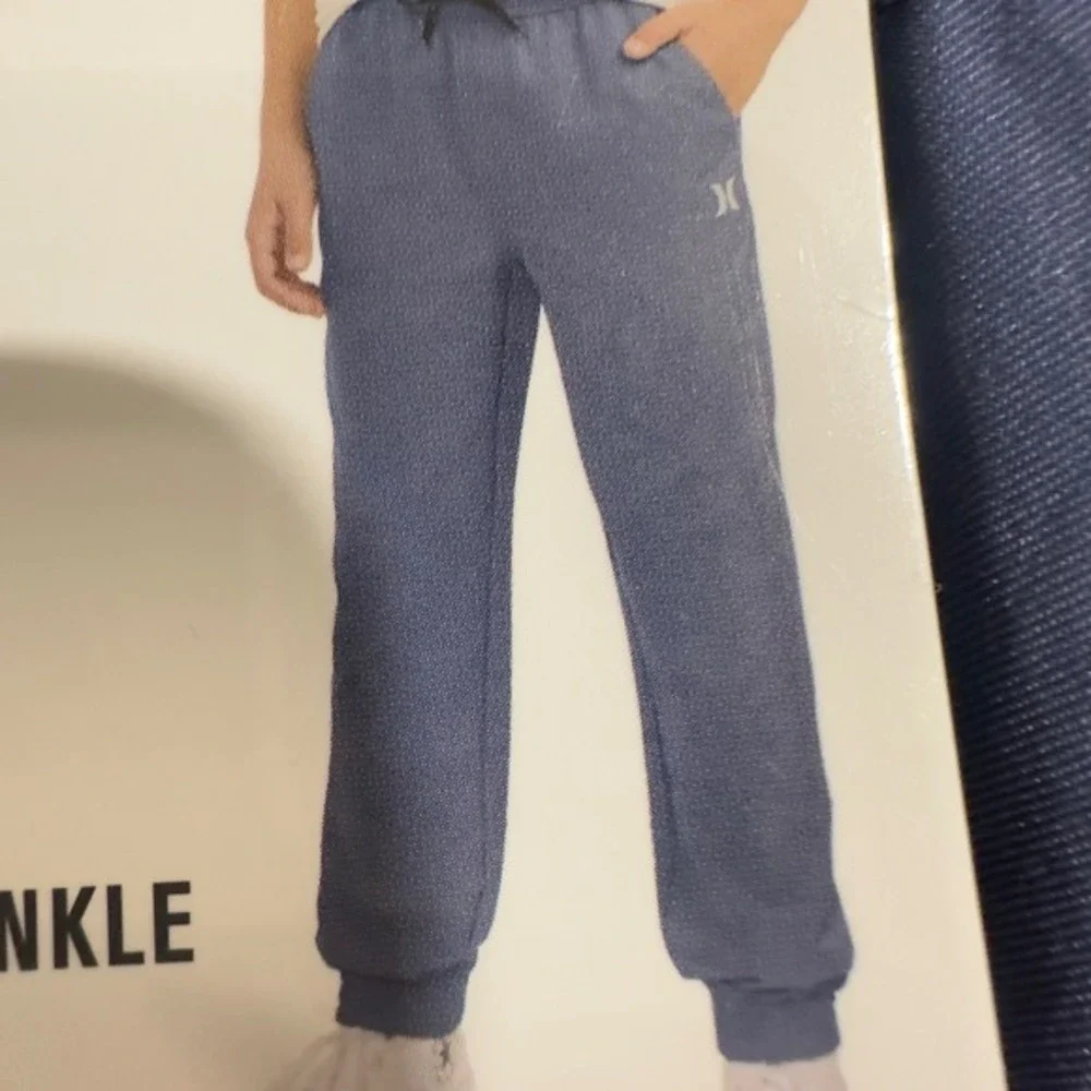 Hurley Kids Performance Jogger Pants Blue Stretch Tapered Fit Size‎ M 7/8 NEW